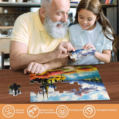 6 Pack Large Piece Puzzles for Seniors, 24 Piece Dementia Puzzles for Elderly Penguin Sea Turtle Deer Jigsaw Puzzle Alzheimer's Dementia Products Products for Adult Cognitive Gifts Toy for Men Women - style: 24 Large Pieces
