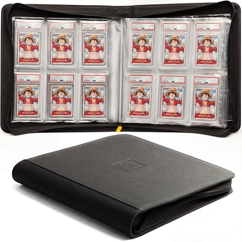 X PRO Graded Card Binder - Holds 60 Graded Slabs, Suitable for PSA and CGC Slabs | 6 Pocket Slab Binder Design | Ringless PSA Slab Binder | PSA Slab Case | Graded Card Holder for Long Term Storage - color: Carbon Black