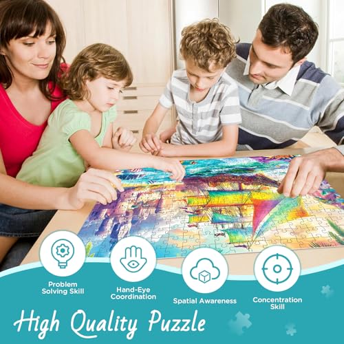 300 Piece Puzzles for Adults, Sea Beach Ship Jigsaw Puzzle - style: boat