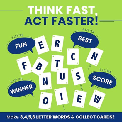 Card Games - Fletter Word & Crunch, Fun Word & Math Games for All Ages | Fast Family Games for Kids, Teens and Adults | Vocabulary, Addition & Subtraction | Gifts for Ages 5, 6, 7, & 8 Years