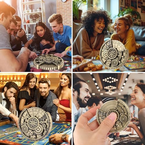 7-in-1 Gear Fingertip Gyro + 7pcs Polyhedral Metal DND Dice Set, Metal Dice Set, DND Starter Set, D&D Gifts with Dragon Logo Gift Box, Tabletop Games, Role Playing Board Game Accessories, Bronze - color: Bronze