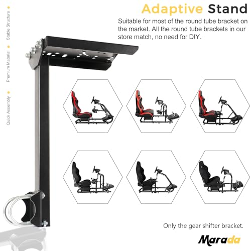Marada Gearshift Mount Fit for 50MM Round Tube Racing Simulator Cockpit Foldable, Racing wheel, steering wheel stand, Lite Upgrade Flight Gear Shift Platform