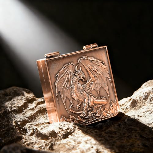 7-in-1 Metal Spinner DND Dice Set subitable for Dungeons & Dragons – Pocket Flip Rotating Dice with D4 D6 D8 D10 D12 D20 D% – Gaming Accessory with Magnetic Iron Box（Copper） - color: Copper
