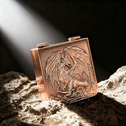 7-in-1 Metal Spinner DND Dice Set subitable for Dungeons & Dragons – Pocket Flip Rotating Dice with D4 D6 D8 D10 D12 D20 D% – Gaming Accessory with Magnetic Iron Box（Copper） - color: Copper