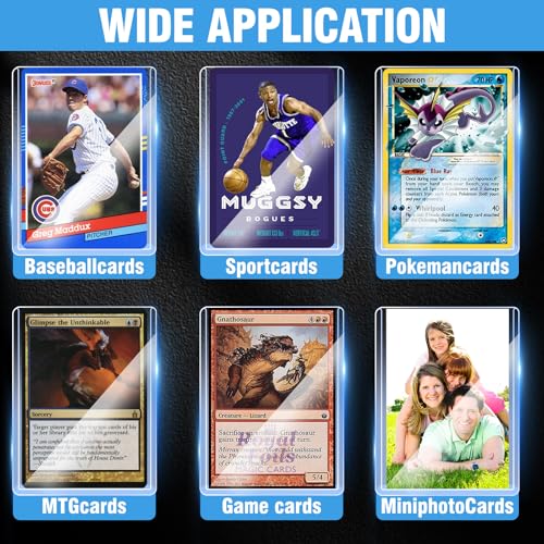 32ct Topload for Cards, JIQEZNL 35pt Hard Card Sleeves, 3" x 4" Card Sleeves Hard Plastic, Card Sleeve for Trading Cards, Rigid Pokemon Card Protectors Hard Plastic for MTG, Yugioh, Baseball, Sports - style: 32 Topload