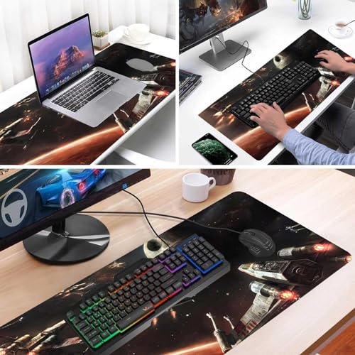 XXL Large Gaming Mouse Pad,Mousepad with Stitched Edge Frame & Non-Skid Rubber Base,Desk Mat for Work,Office Desk Pad for Laptop,Computer Keyboard and Mice Combo Pads Mouse Mat 31.5X15.7 inches - color: Pattern04
