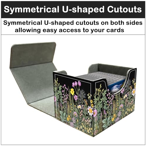 Card Deck Box for MTG Trading Cards with Magnetic Closure,Premium Card Storage Box Case Cover for TCG CCG Magic Cards,Natural Wildflowers - color: Natural Wildflowers