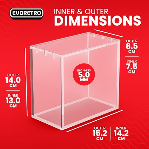 Acrylic Display Case Compatible with One Piece TCG Booster Box + 5 Clear PET Protector Cases Bundle