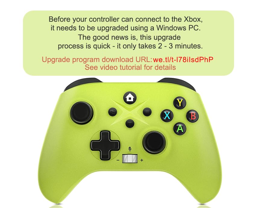 Nonbliep Wireless for Xbox Controller, Compatible with Xbox Series X/S/Xbox One S/X/iOS/Android/PC Controller, Gaming Controller with Turbo/Macro/Dual Vibration/3.5mm Audio Jack Green Need to Upgrade