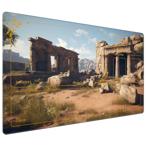 DEGDFSGR for MTG Playmat with Zones 24 x 14 inches for TCG Playmats Non-Slip Rubber Base Commander Play Mat for Card Play mat Iorcana Trading Card Game, an Ancient Building - color: An Ancient Building, size: 24" x 14"