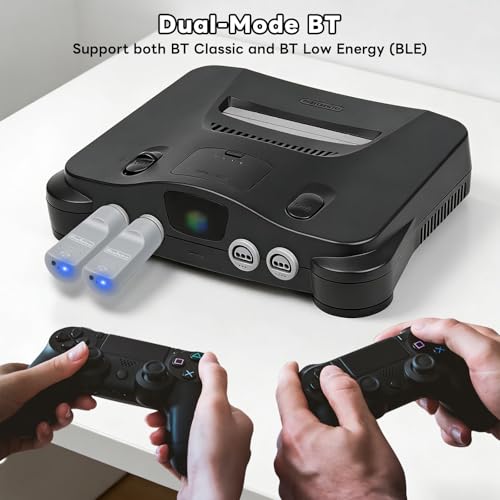 Wireless Controller Adapter for N64,BlueRetro Bluetooth Controller Adapter | Firmware Upgrade, Keymap Config,for PS5/PS4/PS3/Xbox Series/Switch Pro Controllers Compatible with Original N64 Console