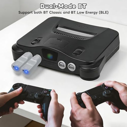 Wireless Controller Adapter for N64,BlueRetro Bluetooth Controller Adapter | Firmware Upgrade, Keymap Config,for PS5/PS4/PS3/Xbox Series/Switch Pro Controllers Compatible with Original N64 Console