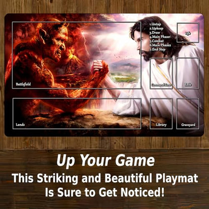 MTG Playmat with Zones for TCG Trading Card Games, 24x14 Inches Smooth Rubber Surface with Storage Bag - color: Pattern6 With Zones