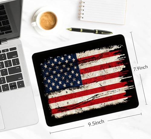 American Flag Gaming Mouse Pad, Stitched Edge Anti Slip Computer Mouse Pad | High Density Smooth Surface, Anti Slip Rubber Bottom Stable And Not Displaced, Exquisite Lock Edge Wear-Resistant And Durable - color: American Flag