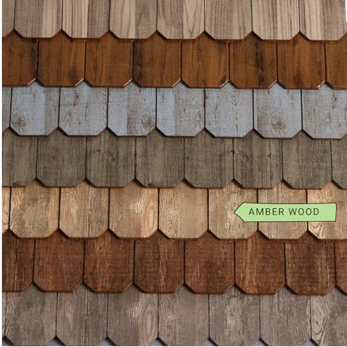 Miniature Roof Shingle Strips for 1:12 Scale Dollhouse Roofing | Set of 25 Strips, REDUCIO! - color: Amber Wood
