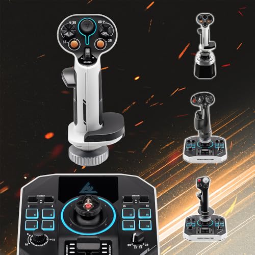 Thrustmaster Sol-R1 Hall-Effect Space Combat Flight Sim Joystick - PC | 44 programable actions buttons, detachable ambidextrous grip, central throttle, 2 triggers, ministick, backlit design - style: Sol-R1 Flight Stick