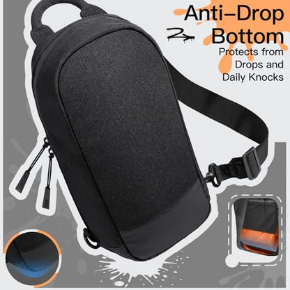 JETech Sling Bag for Nintendo Switch 2/Switch OLED/Switch Console, Black | Crossbody Carrying Design, 8 Game Card Slots, Large Storage Capacity, Travel-Friendly Organization - color: Black