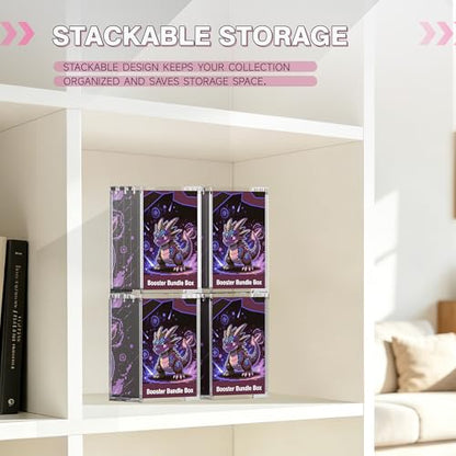 Booster Bundles and TCG Boxes Acrylic Display Box with Magnetic Sliding Cover Design Stackable Clear Display Box for Trading Card Collection(Booste Bundle Box Case,3 Pack) - size: Booste Bundle Box Case