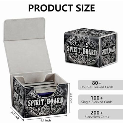 Strong Magnet Card Case Deck Box Mtg Card Box Playing Card Box Magic Deck Box Tcg Up to 200 Cards Creative Pattern Trading Card Storage Box for Collectible Card Games, A Black White Spirit Board - color: A Black White Spirit Board