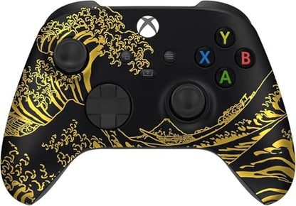 Custom Controllerzz Wireless Controller for Microsoft Xbox Series X/S & Xbox One - Soft Touch Feel - Custom Series X/S Controller (X/S Golden Waves) - color: X/S Golden Waves