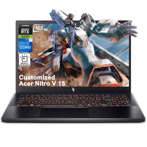 iCarp Customized Laptop Made with Acer Nitro V 15 Gaming Laptop 15.6" FHD IPS 165Hz Intel 10-core i7-13620H 16GB/32GB/64GB RAM 512GB/1TB/2TB/4TB SSD GeForce RTX 5060 GDDR7 (572 AI Tops) Backlit Win11 - style: i7-13620H + RTX 5060