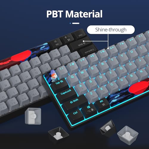 surmen 60% Wired Mechanical Gaming Keyboard, 68 Keys Backlit Ultra-Compact Mini Office Keyboard 60 Percent with Linear Red Switch for PC/Mac Gamer, Typist (68 Dolch) - color: 68 Dolch