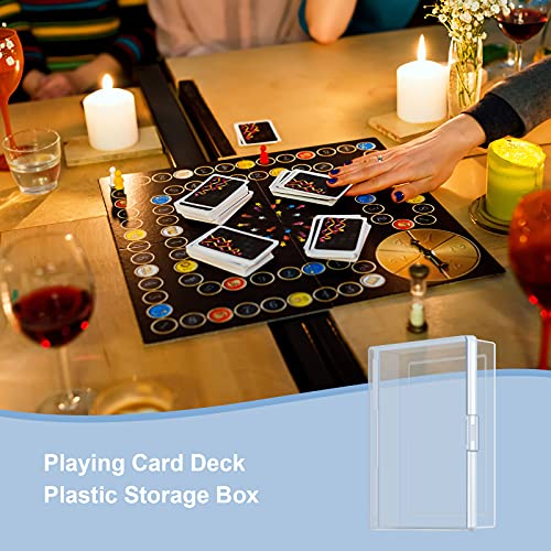 Jetec 3 Pcs Playing Card Case Blank Playing Card Box Holder Game Organizers and Storage Containers Deck, Snaps Closed for Travel and Restaurant