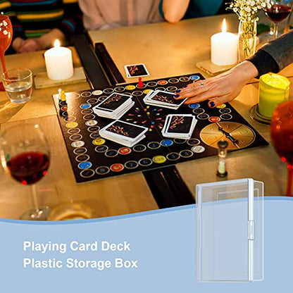 Jetec 3 Pcs Playing Card Case Blank Playing Card Box Holder Game Organizers and Storage Containers Deck, Snaps Closed for Travel and Restaurant