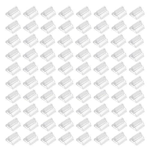 80 Pcs Card Stands Translucent Plastic DIY Card Holders 0.7 Inch Table Number Stands Clear Paper Board Clips for Cards Photos Memos Pictures Display Game Party Favor