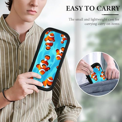 Travel Protective Pouch Compatible with Switch, Portable Carrying Case with 15 Game Cartridges, Blue Sea Clownfish Hard Shell Storage Bag - color: Color(82)