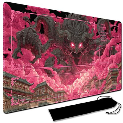 MTG Playmat,With Waterproof Storage black Bag Szie 60 x 35CM , With Zone MTG playmat Stitched Edges Game Play Mat Trading Card Game Playmats TCG Game Mat (With Zone,9) - color: 9, size: With Zone