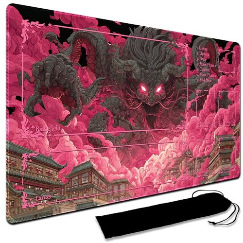 MTG Playmat,With Waterproof Storage black Bag Szie 60 x 35CM , With Zone MTG playmat Stitched Edges Game Play Mat Trading Card Game Playmats TCG Game Mat (With Zone,9) - color: 9, size: With Zone