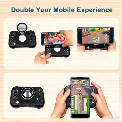 Uonekamo Mobile Clip for GameSir X4 Aileron Controller,Adjustable Phone Mount Holder for Android, Split Design with Travel Case, Compatible with Diablo Immortal, Fortnite, Minecraft & More
