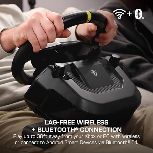Turtle Beach Racer Wireless Racing Wheel System Officially Licensed for Xbox Series X|S & Xbox One and Windows PCs – Complete Design, Reliable Wireless Connection, up to 30Hr Battery– Black - style: Wireless Racing Wheel