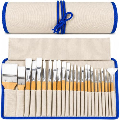 CONDA Paint Brushes Set of 24 Different Shapes Professional Painting Brushes for Oil, Acrylic Canvas and Watercolor Painting (White) - color: White