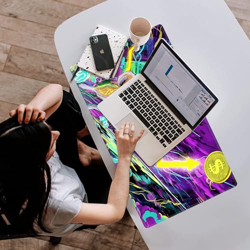Card Playmat 24" x 14" TCG Game Mat for MTG and Other Card Games, Premium Stitched Card Gameplay Mat with Non-Slip Rubber Backing Board Games Desk Duel Mats, Cyberpunk Shiba Inu - color: Cyberpunk Shiba Inu, size: 24"X14" Without Zones