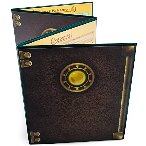 Stratagem The Master's Tome 4-Panel Customizable GM Screen with Free Inserts – Dry Erase, Dungeon & Game Master Accessory for Tabletop RPG Campaigns (Green) - color: Green