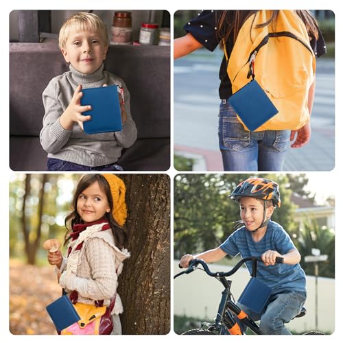 GEAoffice Mini Trading Card Binder 1 Pocket Holds 80 Cards, Zip Close, Blue | Super Lightweight, 40 Removable Acid-free & Non-PVC Sleeves, PU Leather, Card Collection Binder for TCG, MTG, Sports&Games - color: Blue-Dia