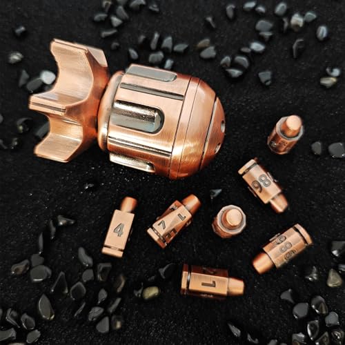 Roulette Dice Spinner for DND Dice Set, 7 Metallic Polyhedral D&D Dice with Gift Case for DND Game, RPG Role Playing Table Game Gifts (Copper) - color: Copper