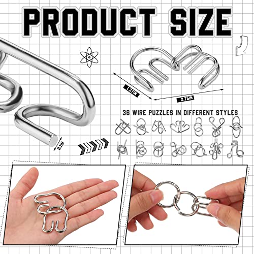 Set of 90 Metal Brain Teaser Puzzles with Pouch, Steel Puzzle Games Physics Mind Metal Wire Puzzles for Adults Basket Stocking Stuffers for Teen Boys Girls Kids Desk Trinkets Challenge Gift