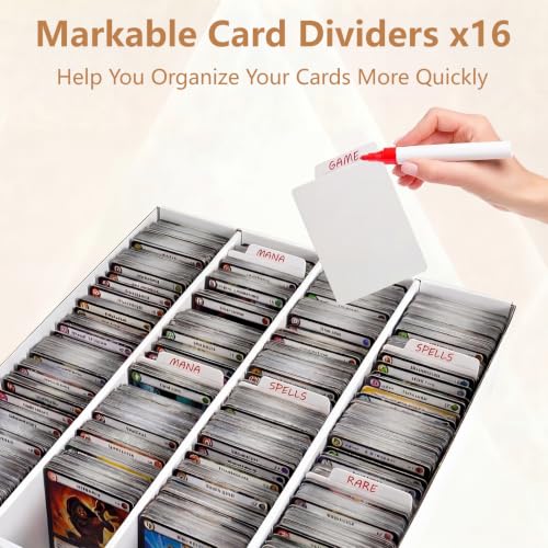 RLAVBL 1 Pack 3600 Count Trading Card Storage Box, Card Boxes 4 Row | Cardboard, with Dividers, for Sports, MTG, TCG, Toploader - size: 1 Pack (4 Row)