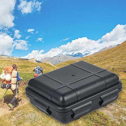 Box, Sealed Snap Buckle Design with Foam Liner, 3.94×3.15×1.57in Black Abs Storage Case for Camping, Hiking, and Small Item Storage