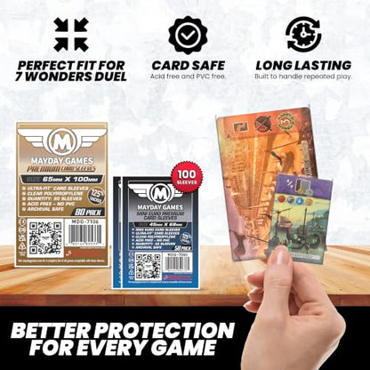 Mayday Games 7 Wonders Duel Game Accessory - Premium Card Sleeve Bundle - size: Premium, style: 7 Wonders Duel
