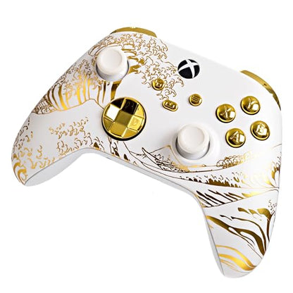 Crazy Controllerz Customz Series Custom Wireless Controller for Xbox One Series X S PC - Gold Crush Design - color: XS GOLD CRUSH