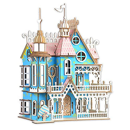3D Puzzle Dollhouse for Kids, 3D Jigsaw Dollhouse Puzzle for Girls - Educational Paper Craft Toys for Game Xmas Birthday Easter Gifts, Easy to Assemble ，174pcs - color: Dream Villa