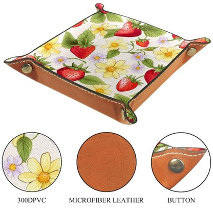 Strawberry and Floral Dice Tray Dice Rolling Tray Folding Dice Holder for Dice Games, Like RPG, DND and Other Table Games - color: Multi 8