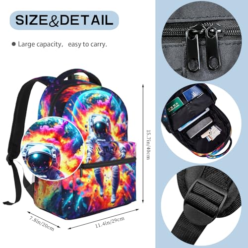 School Backpack for Boys- Astronaut Backpacks Boys Backpack for Kids Children Teens Elementary Middle School - Students Bookbag Ages 6-18, Astronaut Bookbag Travel Back Pack - color: Astronaut