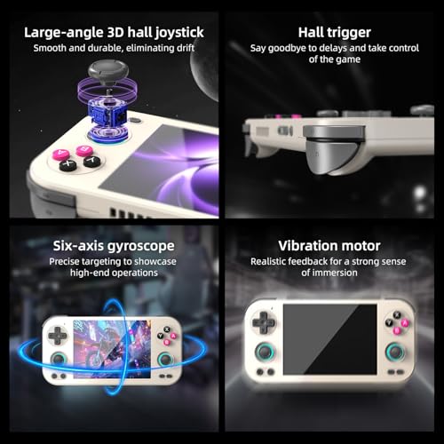 Anbernic RG 476H Retro Handheld Game Console RG 476H Retro Game Console 4.7 inch IPS Multi-Touch Screen Android 13 Unisoc T820 Processor RG476H Support 1080p DP Output WiFi Bluetooth Gray