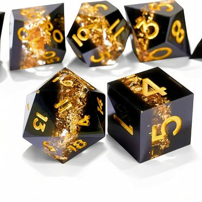 Dungeons and Dragons dice Set DND, polyhedral D&D Resin dice Set, Suitable for Role-Playing dice Game RPG Pathfinder DND dice Set - color: Ls-fine Sand Yellow