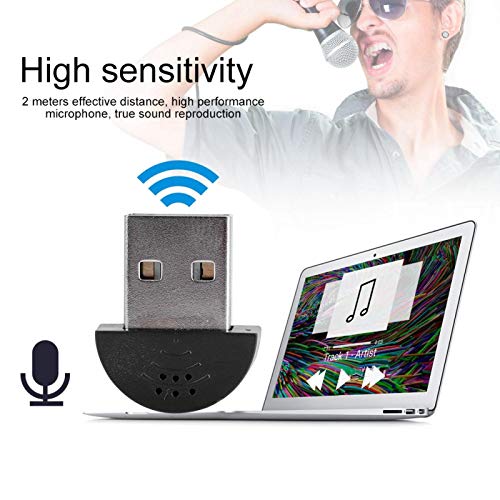 Mini Omnidirectional USB Computer Microphone,2 Meters Range,Plug and Play for Laptop PC, Podcasting, Gaming,Conference, Livestream, Desktop Mic(black)